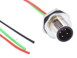 MPM12A04I12AF02 - NORCOMP - MPM12A04I12AF02 - Sensor Cable, 4 Pos, M12 Plug, Free End, 4 Positions, 304.8 mm, 12 ", VULCON Series
