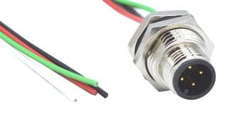 MPM12A04I12AR02 - NORCOMP - MPM12A04I12AR02 - Sensor Cable, 4 Pos, M12 Plug, Free End, 4 Positions, 304.8 mm, 12 ", VULCON Series