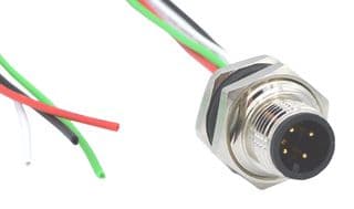 MPM12A04I12CR02 - NORCOMP - MPM12A04I12CR02 - Sensor Cable, 4 Pos, M12 Plug, Free End, 4 Positions, 304.8 mm, 12 ", VULCON Series