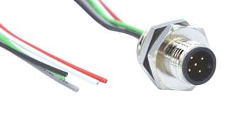 MPM12A05I12CF02 - NORCOMP - MPM12A05I12CF02 - Sensor Cable, 5 Pos, M12 Plug, Free End, 5 Positions, 304.8 mm, 12 ", VULCON Series