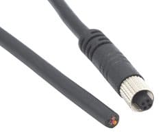 CCA-000-M02R203 - NORCOMP - CCA-000-M02R203 - Sensor Cable, 4 Pos, M5 Receptacle, Free End, 4 Positions, 2 m, 6.6 ft, VULCON Series
