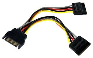 PYO2SATA - STARTECH - PYO2SATA - Computer Cable, SATA 15 Way Power Plug, SATA 15 Way Receptacle, 6 ", 153 mm, Multi-coloured