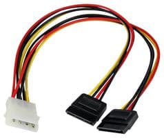 PYO2LP4SATA - STARTECH - PYO2LP4SATA - Computer Cable, Molex 4-pin Plug, SATA 15 Way Receptacle, 12 ", 305 mm, Multi-coloured