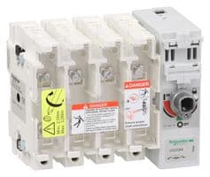 GS2GB4 - SCHNEIDER ELECTRIC - GS2GB4 - Fuse Switch Disconnector, TeSys GS Series, 4P, A2/A3, 690 VAC, 63 A, Lug Ring Terminal
