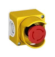 1SFA619821R2001 - ABB - 1SFA619821R2001 - Enclosure with Shroud, Plastic, Yellow/Grey, 40 mm Mushroom Emergency Stop Switches