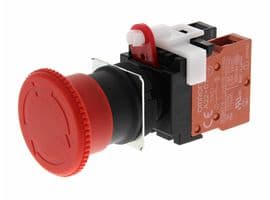 A22E-M-11 - OMRON INDUSTRIAL AUTOMATION - A22E-M-11 - Emergency Stop Switch, Mushroom, Pushlock Turn Reset, 1NO/1NC, 110VAC, 10A, IP65
