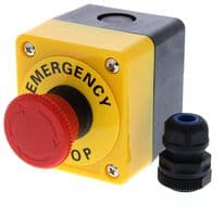 A22E-M-11B - OMRON INDUSTRIAL AUTOMATION - A22E-M-11B - Emergency Stop Switch, Mushroom, Pushlock Turn Reset, 1NO/1NC, 110VAC, 10A, IP65