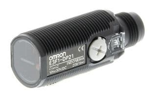 E3F1-DP21 - OMRON INDUSTRIAL AUTOMATION - E3F1-DP21 - Photoelectric Sensor, 100 mm, PNP Open Collector, 100 mA Output, 10 VDC to 30 VDC