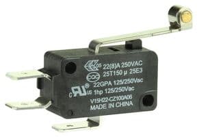 V15H22-CZ100A06 - HONEYWELL - V15H22-CZ100A06 - Microswitch, Standard, Long Roller Lever, SPDT, Quick Connect, 22 A