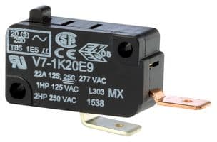 V7-1K20E9 - HONEYWELL - V7-1K20E9 - Microswitch, Miniature, Pin Plunger, SPST-NO, Quick Connect, 22 A