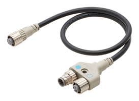 F39-GCNY2 - OMRON INDUSTRIAL AUTOMATION - F39-GCNY2 - Sensor Cable, Y-Joint Plug/Receptacle, M12, 500 mm, 19.7"
