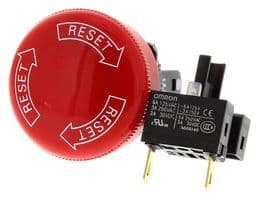 A165E-S - OMRON INDUSTRIAL AUTOMATION - A165E-S - Switch Actuator, Operation Unit/Round/30mm, Omron A165E Series Emergency Stop Switches, IP65
