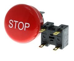 A165E-S-02 (STOP) - OMRON INDUSTRIAL AUTOMATION - A165E-S-02 (STOP) - Emergency Stop Switch, DPST-NC, Pushlock Turn Reset, Solder Lug, 5 A, 125 V
