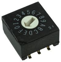 A6RS-102RF-P - OMRON ELECTRONIC COMPONENTS - A6RS-102RF-P - Rotary Coded Switch, A6RS Series, Surface Mount, 10 Position, 24 VDC, BCD, 25 mA