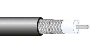 S_04262_D-09 - HUBER+SUHNER - S_04262_D-09 - Coaxial Cable, S04262D-09, Silver Plated Copper, 5.7 mm, 50 ohm, Black