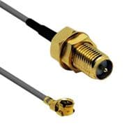 ASMG025D11311 - SIRETTA - ASMG025D11311 - RF / Coaxial Cable Assembly, 9.9 ", 250 mm, 1.13mm, U.FL Socket, RP-SMA Straight Jack
