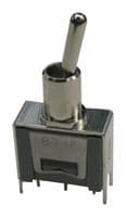 BT1H-2M4-Z - NIDEC COMPONENTS - BT1H-2M4-Z - Toggle Switch, (On)-Off-On, SPDT, Non Illuminated, BT Series, Through Hole, 50 mA
