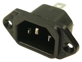 CL1922Y1 - CLIFF ELECTRONIC COMPONENTS - CL1922Y1 - IEC Power Connector, IEC C14 Inlet, 10 A, 250 VAC, Quick Connect, Flange Mount, MS