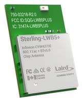 453-00045C - EZURIO - 453-00045C - Bluetooth Module, Sterling-LWB5+, BLE 5.0, 433.3 Mbps, 3.3 V Supply, -40 °C to 85 °C