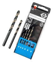 T3104 - CK TOOLS - T3104 - Drill Bit Set, Cobalt Split Point, 6Pc, 2mm/3mm/4mm/5mm/6mm/8mm
