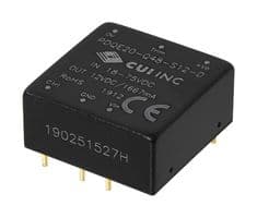 PDQE20-Q24-D12-D - CUI - PDQE20-Q24-D12-D - Isolated Through Hole DC/DC Converter, ITE, DIP, 4:1, 20 W, 2 Output, 12 V