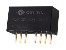 PQQ10W-Q24-S12-S - CUI - PQQ10W-Q24-S12-S - Isolated Through Hole DC/DC Converter, ITE, SIP, 4:1, 10 W, 1 Output, 12 V