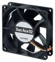 9HV0912P4H001 - SANYO DENKI - 9HV0912P4H001 - DC Axial Fan, 12 V, Square, 92 mm, 25 mm, Ball Bearing, 97.1 CFM