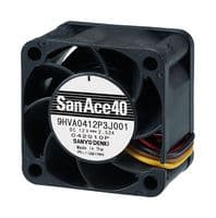 9HVA0412P3J001 - SANYO DENKI - 9HVA0412P3J001 - DC Axial Fan, 12 V, Square, 40 mm, 28 mm, Ball Bearing, 37.1 CFM