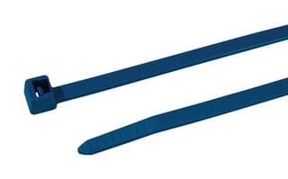 111-01225 MCT18R-PA66MD-BU - HELLERMANNTYTON - 111-01225 MCT18R-PA66MD-BU - Cable Tie, Nylon 6.6 (Polyamide 6.6) / Metal Particles, Blue, 100 mm, 2.5 mm, 22 mm, 80 N