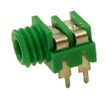 CL1384G - CLIFF ELECTRONIC COMPONENTS - CL1384G - Phone Audio Connector, Mono, 3.5mm, Green, 2 Contacts, Receptacle, 3.5 mm, PCB Mount