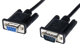SCNM9FM1MBK - STARTECH - SCNM9FM1MBK - Computer Cable, D Subminiature Socket, 9 Way, D Subminiature Plug, 9 Way, 3.3 ft, 1 m, Black