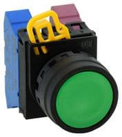 YW1B-M1G - IDEC - YW1B-M1G - Switch Actuator, Plastic, Green, Idec Dia 22mm YW Series Pushbutton Switches, IP65, YW1B-M1x Series