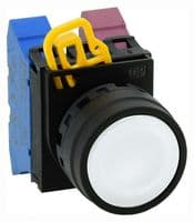 YW1B-M1W - IDEC - YW1B-M1W - Switch Actuator, Plastic, White, Idec Dia 22mm YW Series Pushbutton Switches, IP65, YW1B-M1x Series
