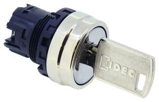 YW4K-33D - IDEC - YW4K-33D - Switch Actuator, Metal, 3 Pos, Idec Dia 22mm YW Series Key Selector Switches, IP65, YW Series
