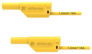 VSFK 8500 / 1 / 100 / GE - SCHUTZINGER - VSFK 8500 / 1 / 100 / GE - Test Patch Lead, Banana , 4mm Stackable Banana Plug, Shrouded, 4mm Stackable Banana Plug, Shrouded