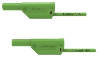 VSFK 8500 / 1 / 100 / GN - SCHUTZINGER - VSFK 8500 / 1 / 100 / GN - Test Patch Lead, Banana , 4mm Stackable Banana Plug, Shrouded, 4mm Stackable Banana Plug, Shrouded
