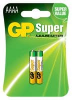 GPPCA025A001 - GP BATTERIES - GPPCA025A001 - Battery, 1.5 V, AAAA, Alkaline, Raised Positive and Flat Negative, 2