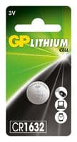 GPPBL1632024 - GP BATTERIES - GPPBL1632024 - Battery, 3 V, 1632, Lithium Manganese Dioxide, 140 mAh, Pressure Contact, 1