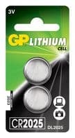GPPBL2025153 - GP BATTERIES - GPPBL2025153 - Battery, 3 V, Lithium Manganese Dioxide, 160 mAh, Pressure Contact, 2