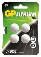 GPPBL2032187 - GP BATTERIES - GPPBL2032187 - Battery, 3 V, Lithium Manganese Dioxide, 300 mAh, Pressure Contact, 4