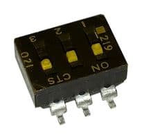 219-3LPSTR - CTS - 219-3LPSTR - DIP / SIP Switch, 3 Circuits, Flush Slide, Surface Mount, SPST, 50 V, 100 mA