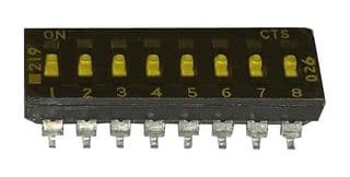 219-8LPSTRF - CTS - 219-8LPSTRF - DIP / SIP Switch, 8 Circuits, Flush Slide, Surface Mount, SPST, 50 V, 100 mA