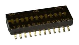 218-12LPST - CTS - 218-12LPST - DIP / SIP Switch, 12 Circuits, Flush Slide, Surface Mount, SPST, 50 V, 100 mA