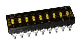 219-9MST - CTS - 219-9MST - DIP / SIP Switch, 9 Circuits, Slide, Surface Mount, SPST, 50 V, 100 mA