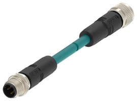 TAD2453A201-007... - TE CONNECTIVITY - TAD2453A201-007... - Sensor Cable, D-Code, M12 Plug, M12 Receptacle, 4 Positions, 10 m, 32.8 ft, TAD Series