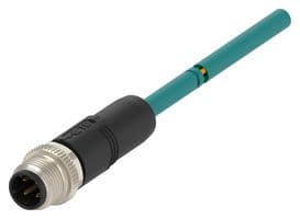 TAD2413A201-200... - TE CONNECTIVITY - TAD2413A201-200... - Sensor Cable, D-Code, M12 Plug, Free End, 4 Positions, 20 m, 65.6 ft, TAD Series