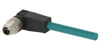 TAX3822A202-002 - TE CONNECTIVITY - TAX3822A202-002 - Sensor Cable, X-Code, 90° M12 Plug, Free End, 8 Positions, 1 m, 3.3 ft