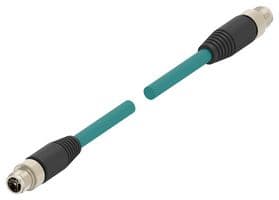 TAX3872A202-002 - TE CONNECTIVITY - TAX3872A202-002 - Sensor Cable, X-Code, M12 Plug, M12 Plug, 8 Positions, 1 m, 3.3 ft