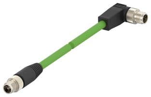 TAX38825102-020 - TE CONNECTIVITY - TAX38825102-020 - Sensor Cable, X-Code, M12 Plug, 90° M12 Plug, 8 Positions, 2 m, 6.6 ft