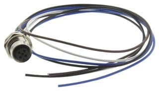 T4171110004-002 - TE CONNECTIVITY - T4171110004-002 - Sensor Cable, M12 Receptacle, Free End, 4 Positions, 500 mm, 19.7 ", T417 Series